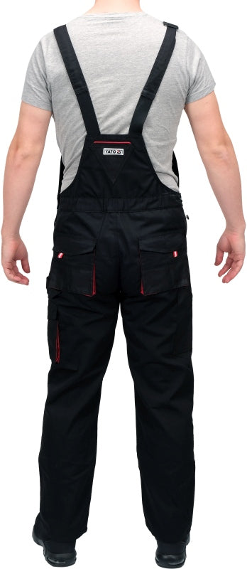 Hängselbyxor Arbetsbyxor Svart/Röd Storlek S-XXL