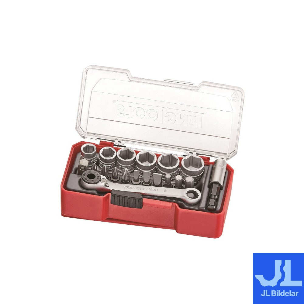 Hylsnyckelsats Teng Tools 1/4" 19 Delar