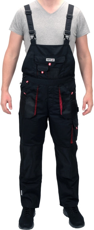Hängselbyxor Arbetsbyxor Svart/Röd Storlek S-XXL