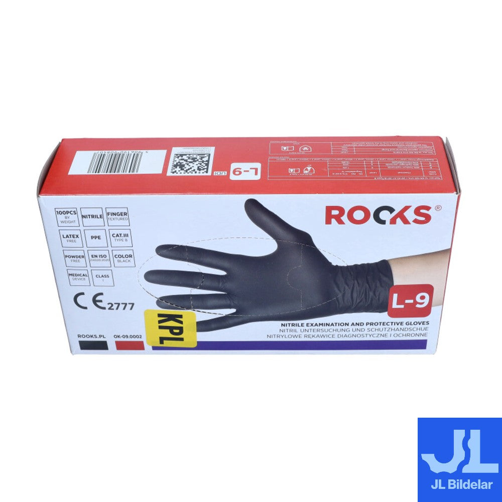 Nitrilhandskar Svarta 100-Pack Storlek M-XL