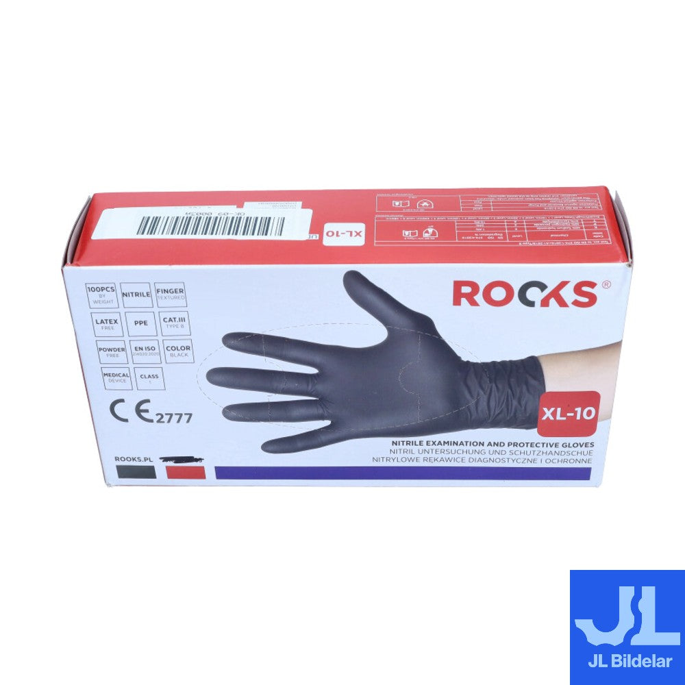 Nitrilhandskar Svarta 100-Pack Storlek M-XL