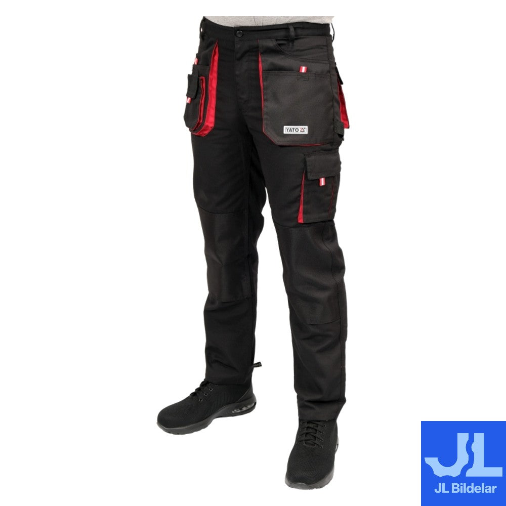 Arbetsbyxor Svart/Röd Storlek S-XL